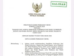 KPU RI: Pemilihan Kepala Daerah Serentak Digelar 27 November 2024